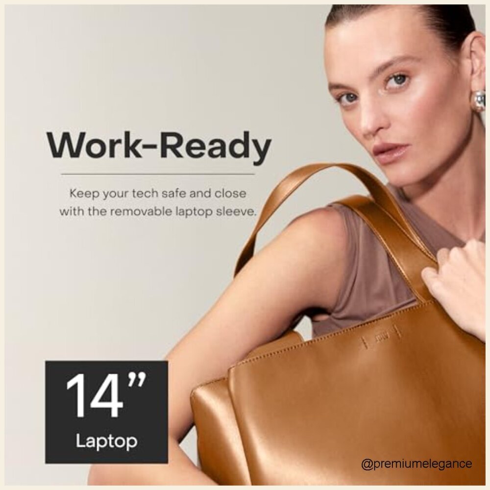 Large 18L Work Tote with Laptop Sleeve & Crossbody Strap for Travel - Picture 3 of 7